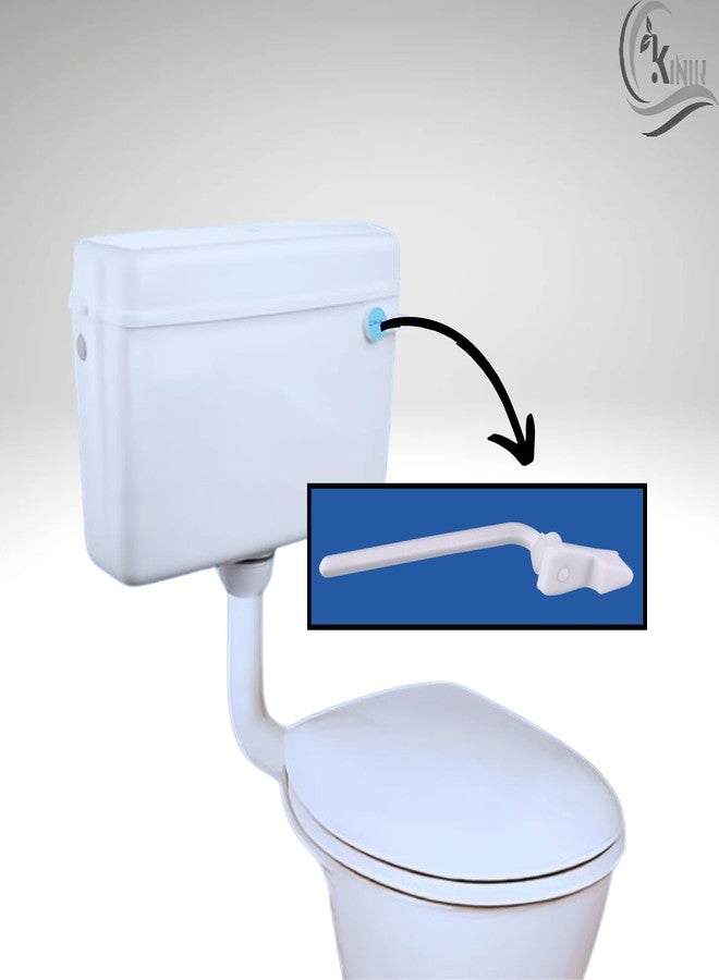 KINIK Plastic Toilet Flush Tank Lever Handle | Flat Lever Style with White Finish | Durable Flush Handle for Cistern Tank Replacement - Image 3